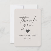 Eenvoudige vaste kleuren Gardenia off-White Weddin Bedankkaart (Voorkant)