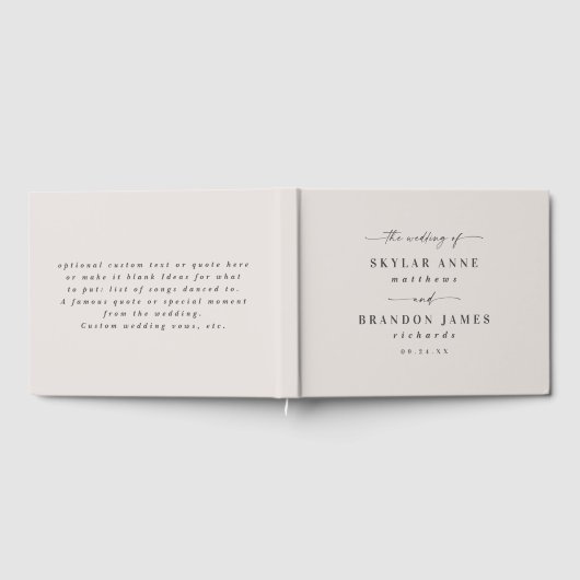 Eenvoudige vaste kleuren, gebroken-witte Gardenia- Gastenboek (Volledig)