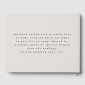 Eenvoudige vaste kleuren, gebroken-witte Gardenia- Gastenboek (Achterkant)