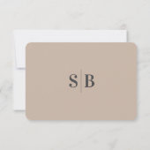 Eenvoudige, vaste kleurentaupe beige Wedding-keuze RSVP Kaartje (Achterkant)