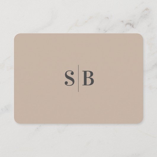 Eenvoudige, vaste kleurenweergave voor beige bruil informatiekaartje (Achterkant)