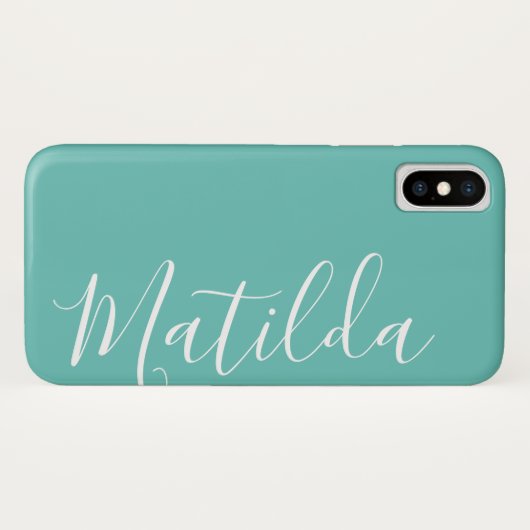 Eenvoudige, vaste, persoonlijke naam Case-Mate iPhone case (Achterkant (horizontaal))