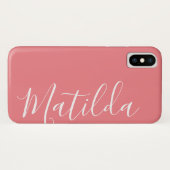 Eenvoudige, vaste, persoonlijke naam Case-Mate iPhone case (Achterkant (horizontaal))