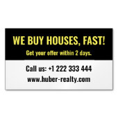 Eenvoudige vastgoedbelegger magnetisch visitekaartje (Voorkant)