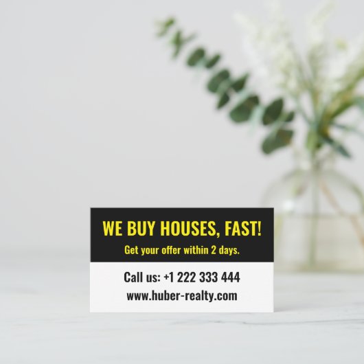 Eenvoudige vastgoedbelegger visitekaartje (Staand voorkant)