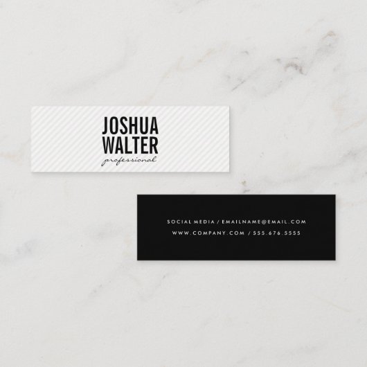 Eenvoudige veelvoudige tekst met strepen mini visitekaartje (Voorkant / Achterkant)
