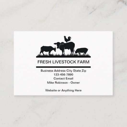 Eenvoudige veestapel en Boerderij Visitekaartjes (Voorkant)