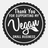 Eenvoudige Vegan Small Business Dank u Ronde Sticker (Voorkant)