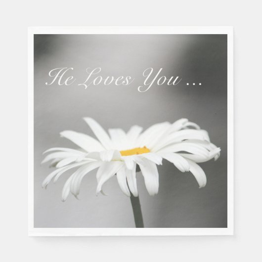 Eenvoudige ventilator van White Daisy Servet (Voorkant)