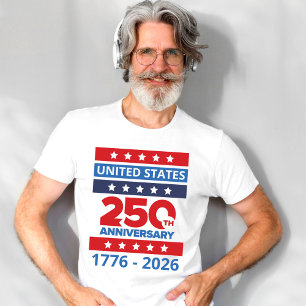 Eenvoudige Verenigde Staten 250e Verjaardag T-Shir T-shirt