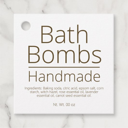 Eenvoudige verfijnde Bath Bomb Business Hobby Bedankjes Labels (Voorkant)