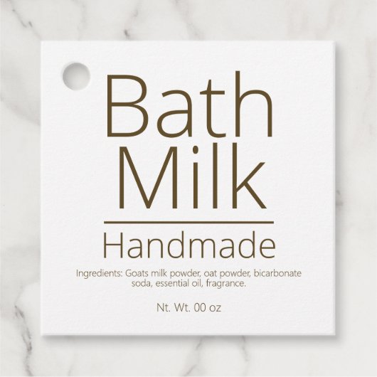 Eenvoudige verfijnde Bath Milk Business Hobby Bedankjes Labels (Voorkant)