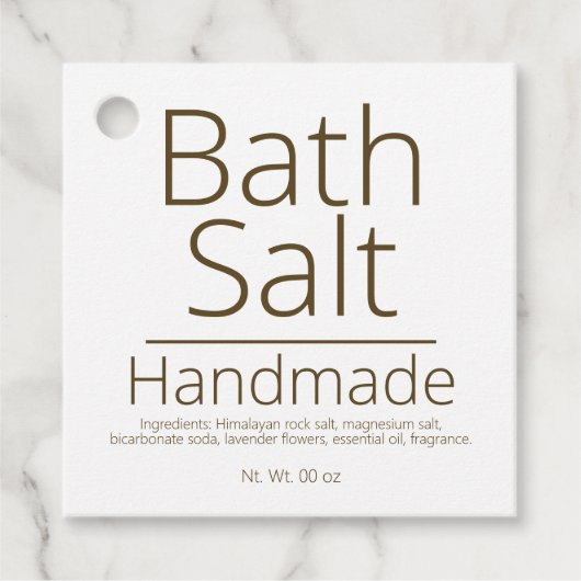 Eenvoudige verfijnde Bath Salt Business Hobby Bedankjes Labels (Voorkant)