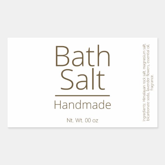 Eenvoudige verfijnde Bath Salt Business Hobby Rechthoekige Sticker (Voorkant)
