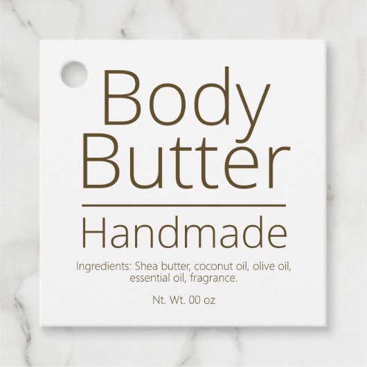 Eenvoudige verfijnde Body Butter Business Hobby Bedankjes Labels (Voorkant)