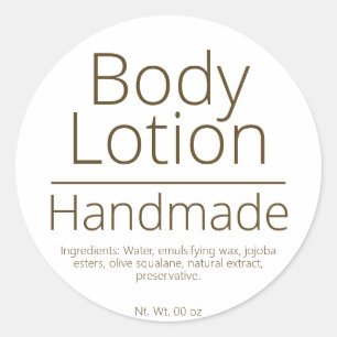 Eenvoudige verfijnde Body Lotion Business Hobby Ronde Sticker