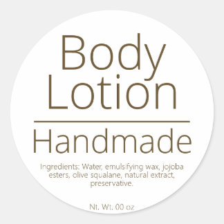 Eenvoudige verfijnde Body Lotion Business Hobby Ronde Sticker