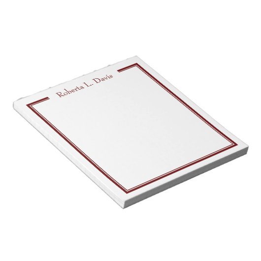 Eenvoudige verfijnde lijnen gepersonaliseerde doua notitieblok (Schuin)