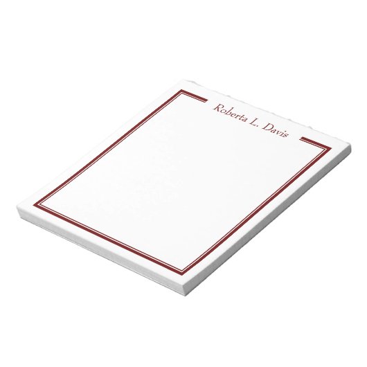 Eenvoudige verfijnde lijnen gepersonaliseerde doua notitieblok (Linkerzijde)