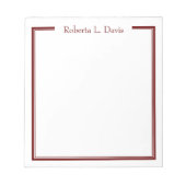 Eenvoudige verfijnde lijnen gepersonaliseerde doua notitieblok (Voorkant)