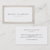 Eenvoudige verfijnde professionele gouden rand visitekaartje (Voorkant / Achterkant)