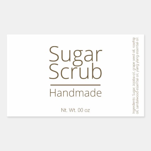 Eenvoudige verfijnde Sugar Scrub Business Hobby Rechthoekige Sticker (Voorkant)