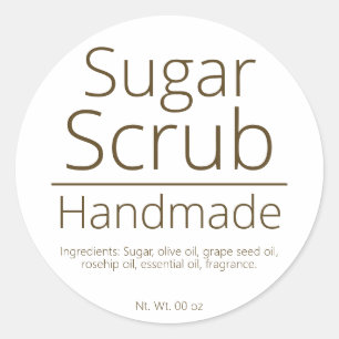 Eenvoudige verfijnde Sugar Scrub Business Hobby Ronde Sticker