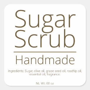 Eenvoudige verfijnde Sugar Scrub Business Hobby Vierkante Sticker