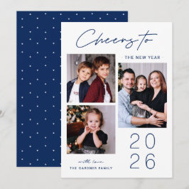 Eenvoudige verfijning: 3 foto nieuwjaar 2025 feestdagenkaart