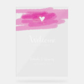 Eenvoudige verfstreken & Hart Huwelijks Welkom Bor Acryl Bord (Voorkant)