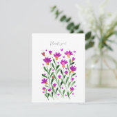 Eenvoudige vergeet-mij-niet bloemen Dank je kaart (Staand voorkant)