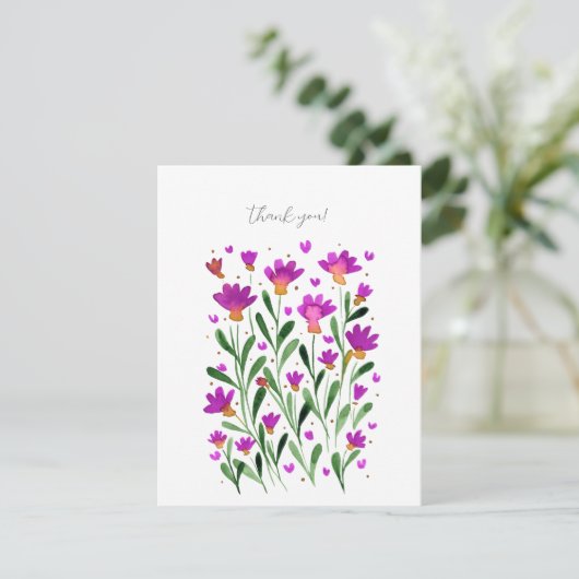 Eenvoudige vergeet-mij-niet bloemen Dank je kaart (Staand voorkant)