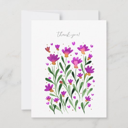 Eenvoudige vergeet-mij-niet bloemen Dank je kaart (Voorkant)