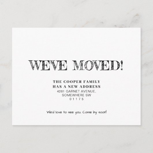 Eenvoudige verhuisberichtkaart aankondigingskaart (Voorkant)