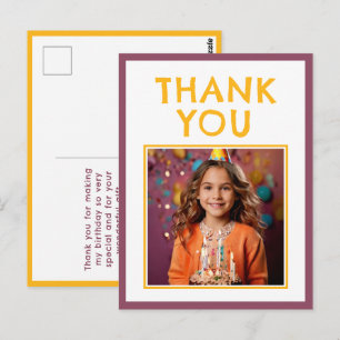 Eenvoudige verjaardag Bedankt kinderen foto Briefkaart