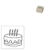 Eenvoudige Verjaardag Cake Kaarsen Schattigee Cart Rubberstempel (Gestempeld)