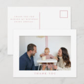 Eenvoudige verjaardag Dank je Foto Post Kaart (Voorkant / Achterkant)