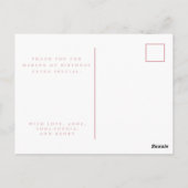 Eenvoudige verjaardag Dank je Foto Post Kaart (Achterkant)