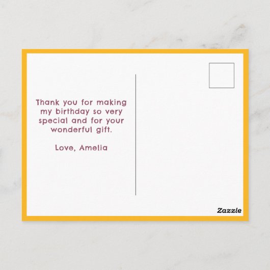 Eenvoudige verjaardag Dank u Kinder foto Briefkaart (Achterkant)