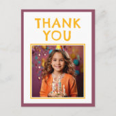 Eenvoudige verjaardag Dank u Kinder foto Briefkaart (Voorkant)