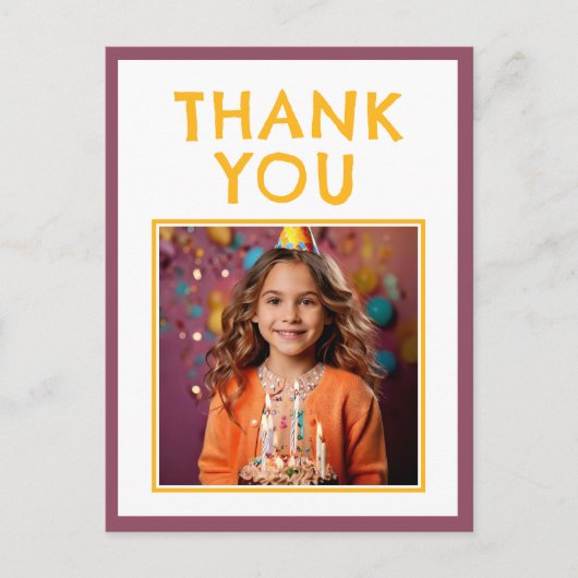 Eenvoudige verjaardag Dank u Kinder foto Briefkaart (Voorkant)