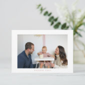 Eenvoudige verjaardag Dank u voor uw foto Bedankkaart (Staand voorkant)