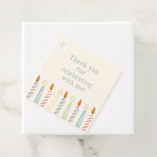 Eenvoudige Verjaardag Kaarsen Classic Party Bedankjes Labels (In situ)