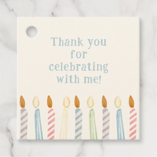 Eenvoudige Verjaardag Kaarsen Classic Party Bedankjes Labels (Voorkant)