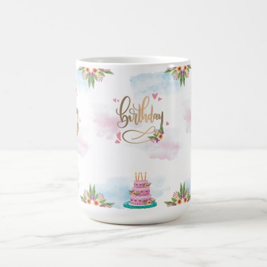 Eenvoudige Verjaardag Ontwerp Mok (Center)