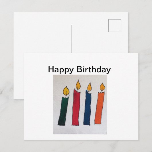 Eenvoudige Verjaardag wenskaart Briefkaart (Voorkant / Achterkant)