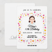 Eenvoudige verjaardagsfeestballonnen en geschenken kaart (Voorkant / Achterkant)