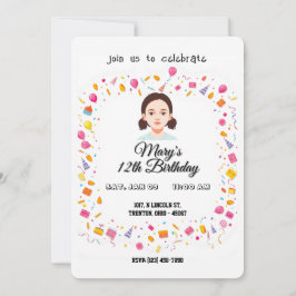 Eenvoudige verjaardagsfeestballonnen en geschenken kaart