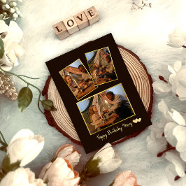 Eenvoudige Verjaardagsfotocollage Verjaardags Kaar Feestdagenkaart