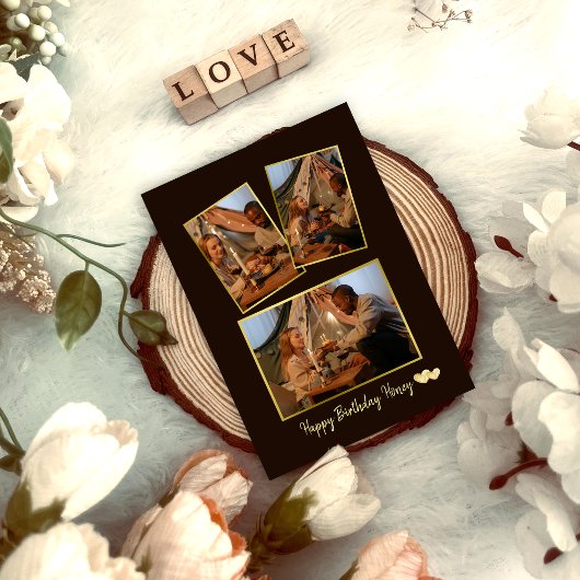 Eenvoudige Verjaardagsfotocollage Verjaardags Kaar Feestdagenkaart